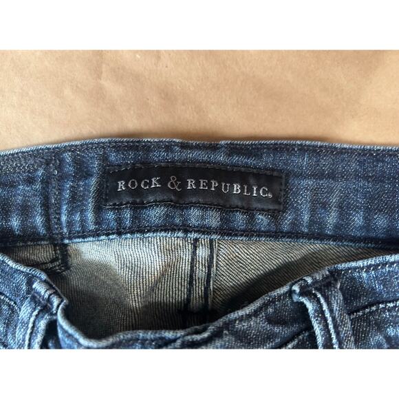 Rock & Republic High Waisted Tavex Dark Wash Jeans Waist Size 32 - Picture 4 of 10